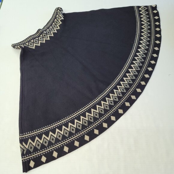 Sioni Skirt Womens S Black Tan Diamond Knit Circle Skater Sweater Knit Short - Picture 7 of 10